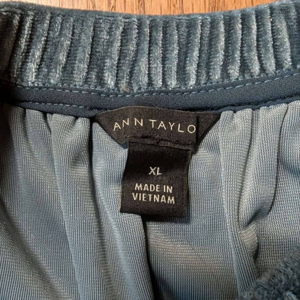 ✨ Ann Taylor XL Velvet Tank Top – Shimmering Blue Elegance ✨ - Picture 3 of 8